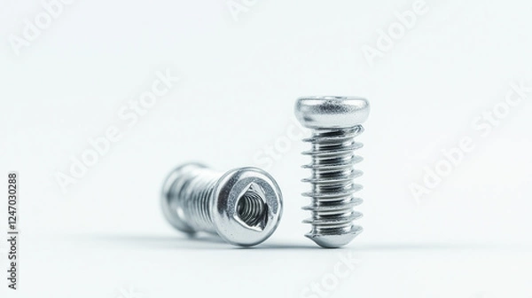 Fototapeta Screws fasteners for various applications isolated on white background