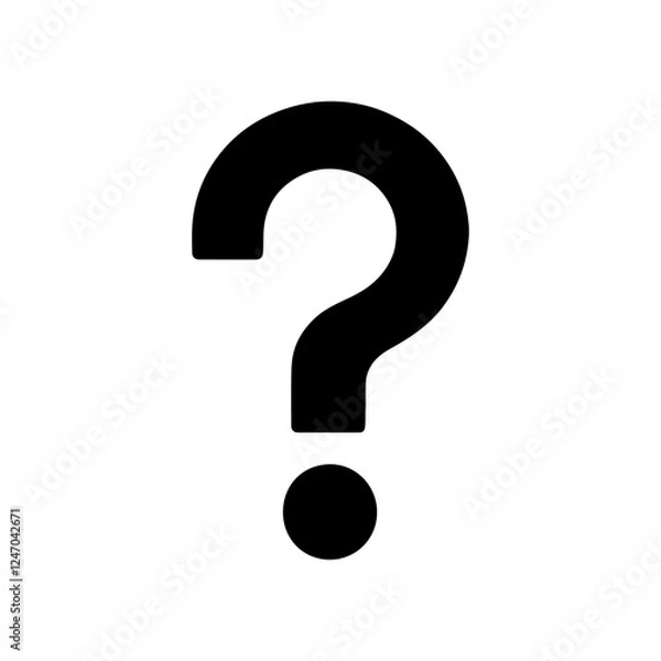 Fototapeta Black question mark icon silhouette vector flat illustration design.