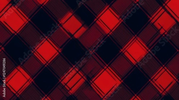 Obraz Red and black tartan pattern
