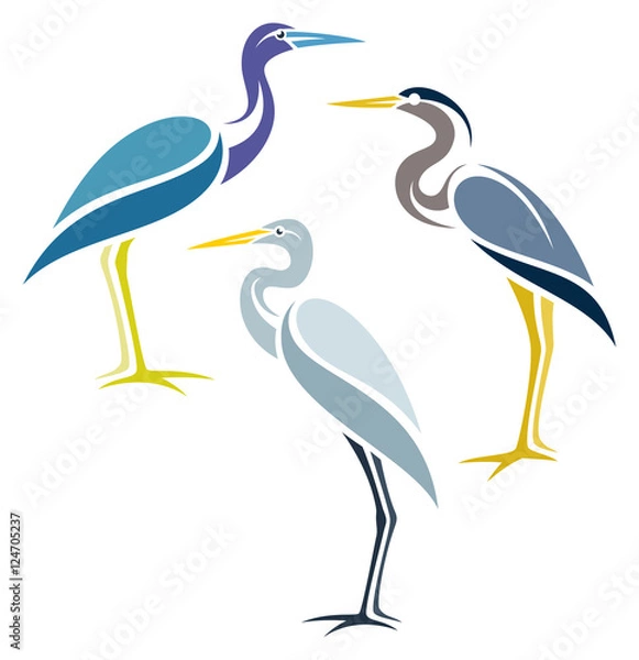 Obraz Stylized Birds - Herons