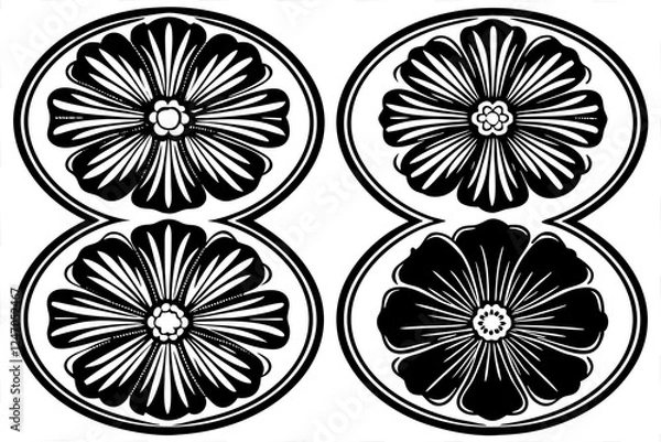 Fototapeta set of round ornamental elements