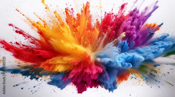 Obraz Farbexplosion auf weißem Hintergrund