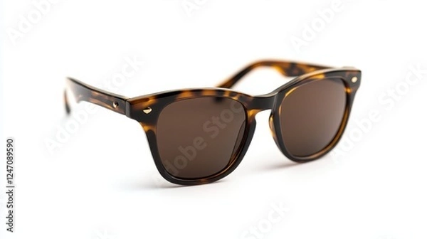 Fototapeta Isolated image of a pair of stylish sunglasses on a clean white background. Perfect for fashion accessory marketing.