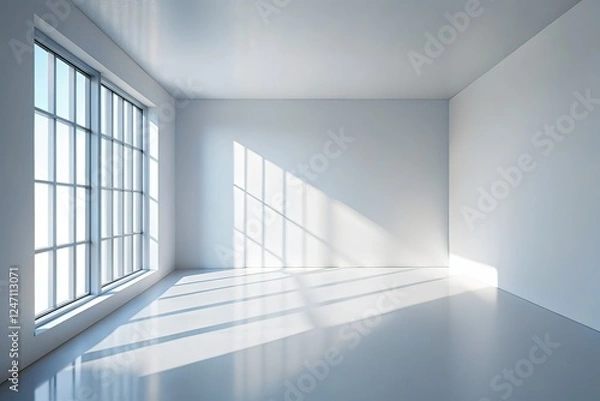 Fototapeta Minimalist Product Presentation - Light Gray Background, Soft Shadows