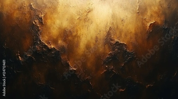 Fototapeta Dark Gold and Black Textured Abstract Background. Generative AI