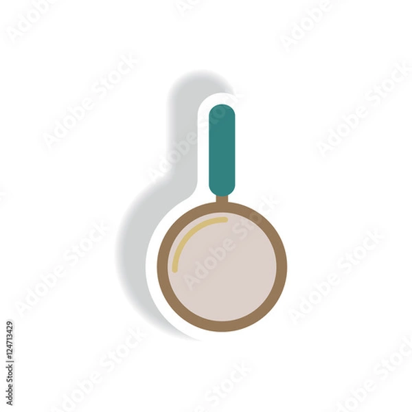 Fototapeta stylish icon in paper sticker style Travel magnifying glass