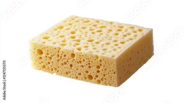 Fototapeta Isolated image of a set of cleaning sponges on a clean white background, ideal for household product marketing.