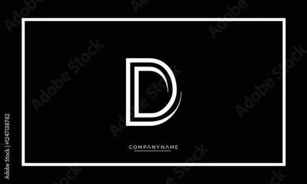Obraz Alphabet letter D or DD vector logo icon