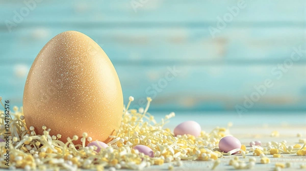 Fototapeta Nature and Easter eggs, Easter Day Background, Happy Easter Day, Egg Easter, Easter celebration banner