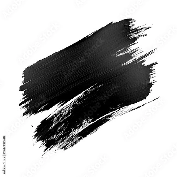 Fototapeta Abstract Black Brushstroke with Jagged Edges – High-Contrast Minimalist Ink Splash Art