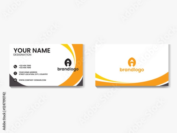 Fototapeta creative business card template Double-sided .landscape orientation. Horizontal layout. Vector illustration