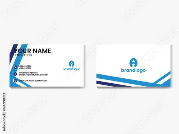Fototapeta creative business card template Double-sided .landscape orientation. Horizontal layout. Vector illustration