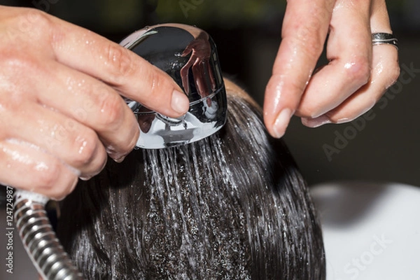 Fototapeta Washing customer hair