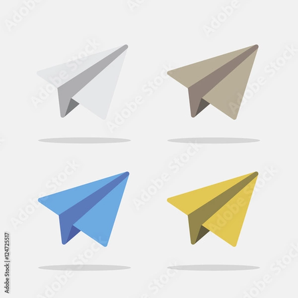 Obraz Paper Plane Icons Set in Vector