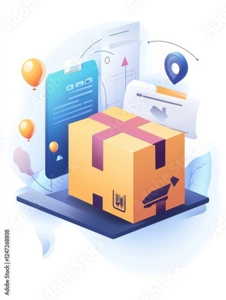 Obraz Delivery abstract concept vector illustration. Order list, express mail delivery service, online shopping website, international shipping cost, customer information, buy goods abstract metaphor.