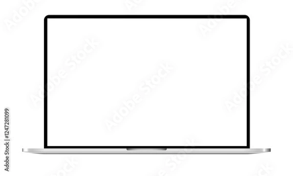 Obraz High-resolution PNG laptop mockup with a transparent background and empty display, ready for your creative projects