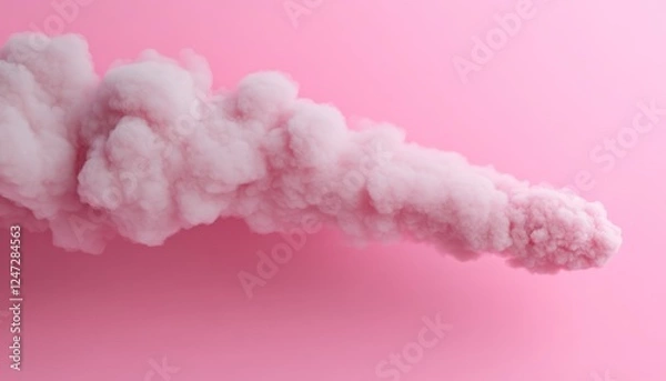 Fototapeta Pink smoke forms an artistic swirl, adding a whimsical touch to creative projects