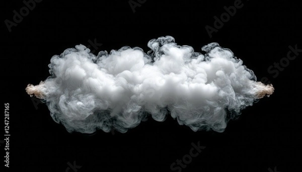 Obraz Thick white smoke drifts gracefully, contrasting starkly with the dark background