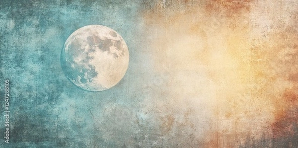 Fototapeta Full Moon in a Textured Celestial Sky