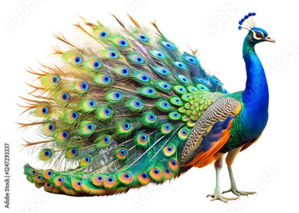 Obraz peacock isolated on white background