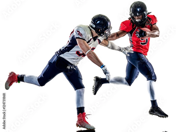 Fototapeta american football players men isolated