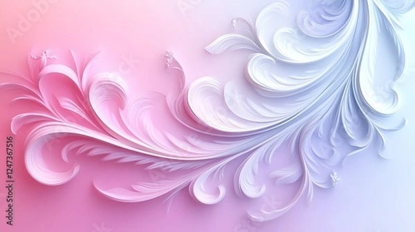 Fototapeta Pastel floral design, gradient background, website banner