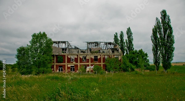 Obraz house by trees against sky