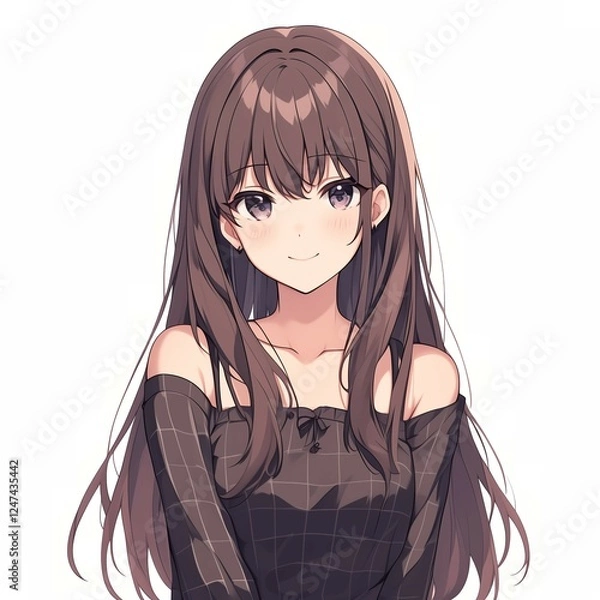 Obraz アニメ調の美少女の切り抜き用素材