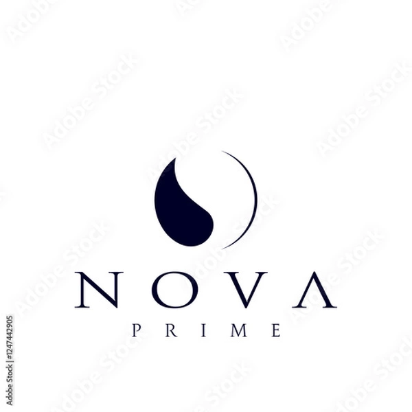 Fototapeta Nova Prime logo design features a sleek and futuristic aesthetic, representing cutting-edge innovation and technology, brand identity corporate image editable vector.