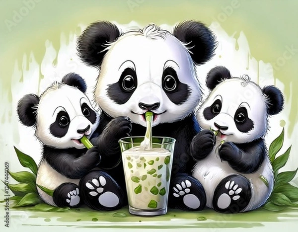 Fototapeta cuccioli di panda