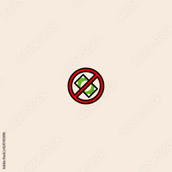 Obraz Bankruptcy icon flat vector design. 