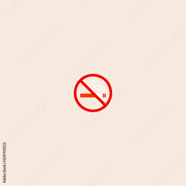 Obraz No smoking icon flat vector design. 