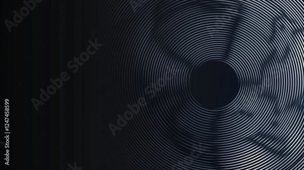 Fototapeta Abstract fan shadow, dark room, circular motion blur, cooling system, industrial design