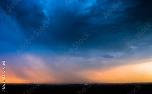 Obraz colorful dramatic sky with cloud at sunset