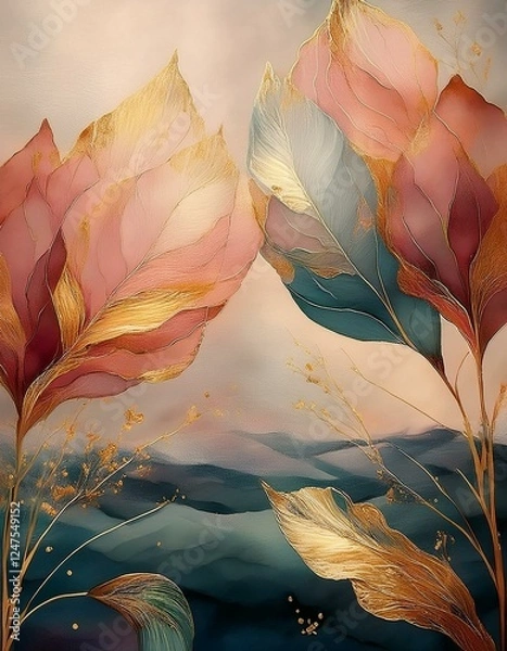 Fototapeta fiori astratti colori tenui