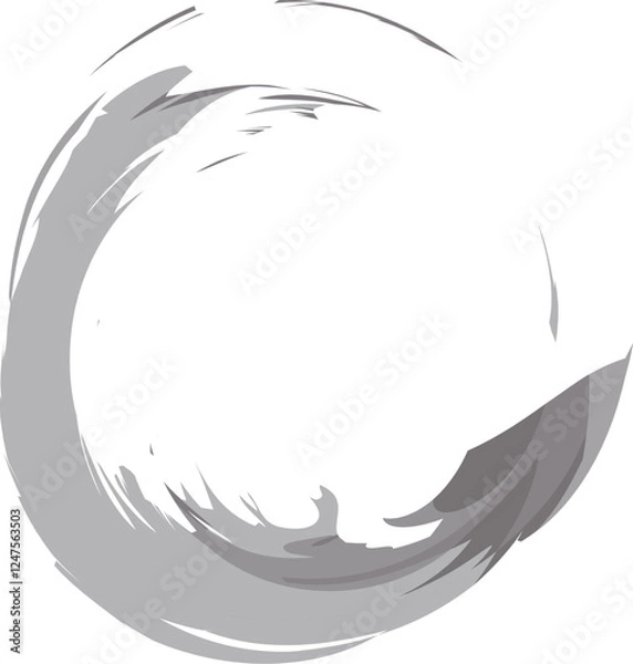 Obraz 円形あしらい　薄墨