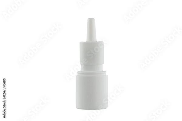 Obraz Medical Spray Bottle on a white background. 
Medicine white bottle. Nasal spray on a white background.