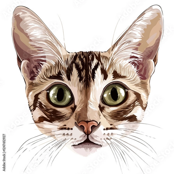 Obraz Singapura Cat – A Beautiful and Exotic Vector Illustration of a Singapura Cat
