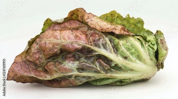 Obraz Rotten lettuce: close-up of a head of rotting lettuce.