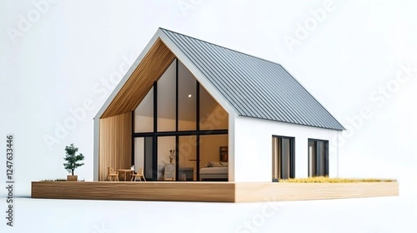 Fototapeta Cartoon Home Isolated In White Background