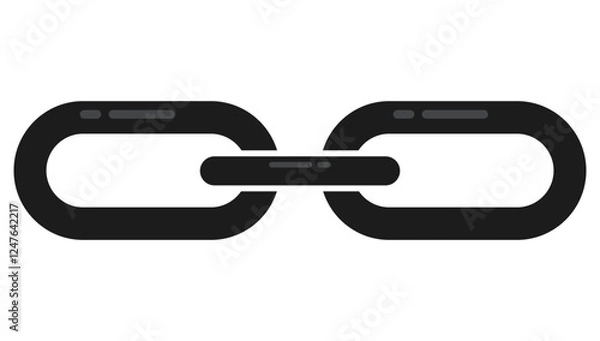 Fototapeta Link flat icon illustration isolated on white background.