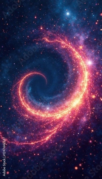 Obraz Glittering stardust swirls in a cosmic whirlpool, glitter, stardust, swirling