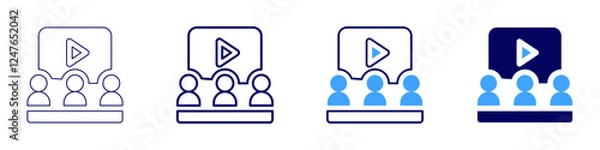 Obraz Interactive panel icon in 4 different styles. Thin Line, Line, Bold Line, Duotone. Duotone style. Editable stroke