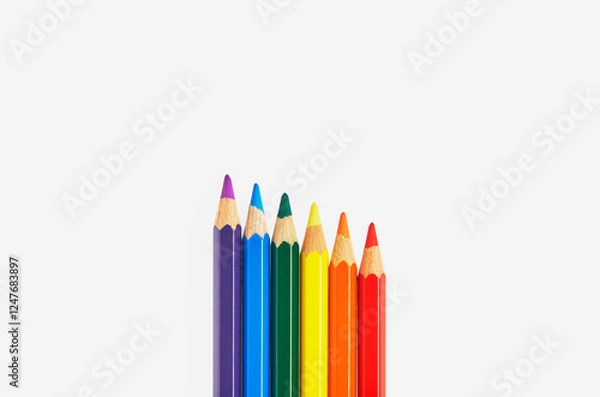 Obraz 色鉛筆でLGBTQのレインボー・プライドフラッグ