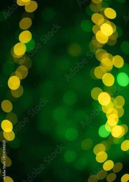 Fototapeta Abstract background dark green gold unfocused particles christmas sparkle glowing lights shine bokeh holiday party celebration minimal luxury backdrop wallpaper bokeh green bokeh green abstract backgr