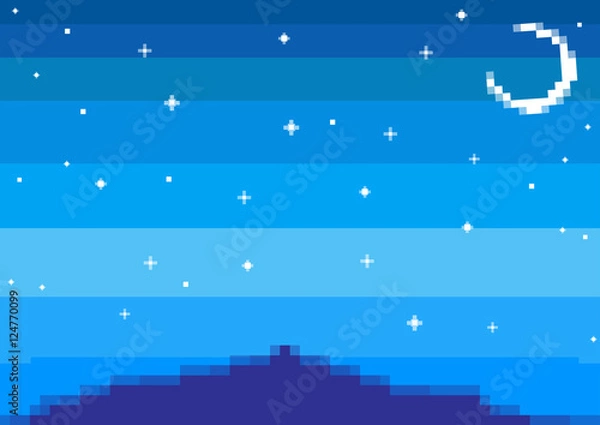 Fototapeta pixel art night sky with the moon