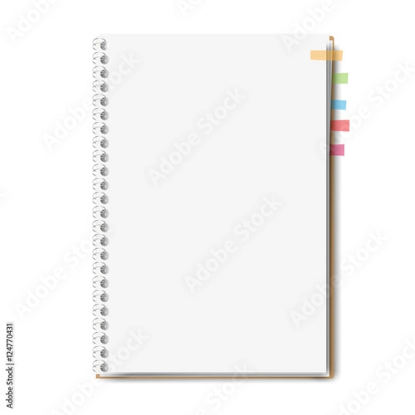 Fototapeta realistic notebook, exercise book , vector illustration