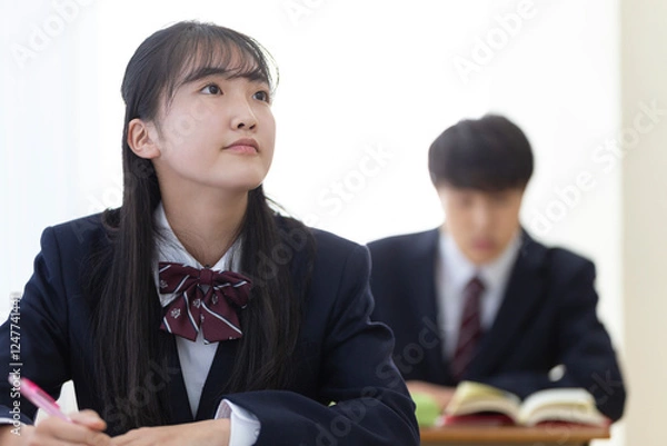 Fototapeta 授業を受ける高校生