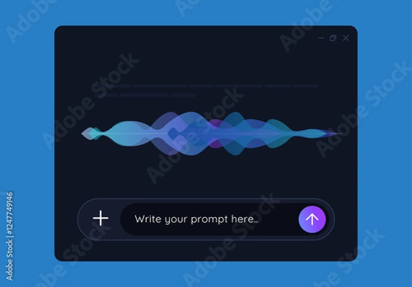 Obraz speech recognition sound wave waveform application user interface talk speak chat with AI virtual assistant bot artificial intelligence having conversation