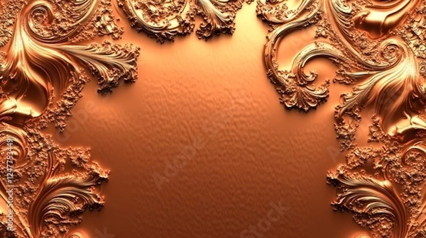 Fototapeta Golden Ornate Frame Design Artistic Background